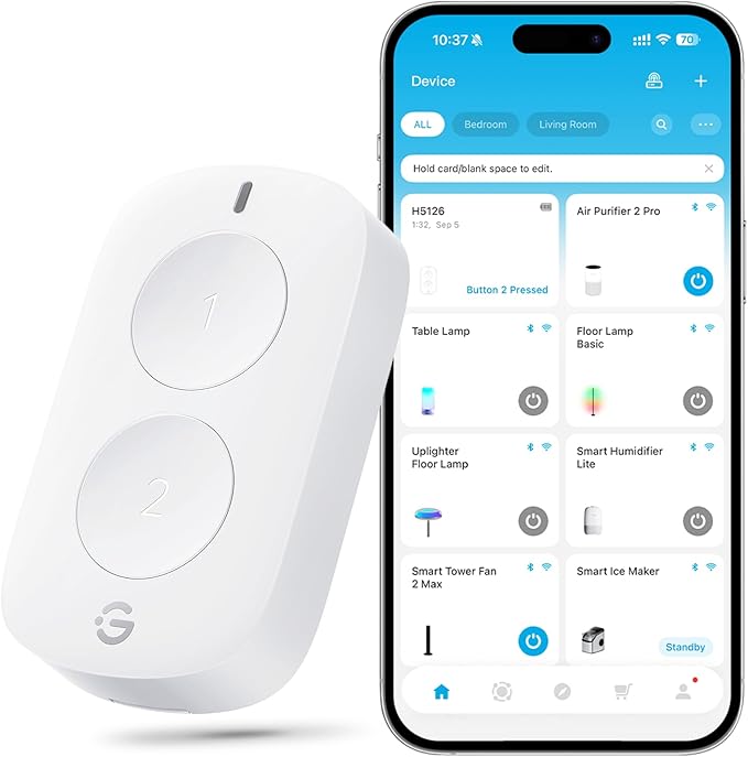GoveeLife Smart Mini Double Button Switch, Group Control Multiple Devices by GoveeLife