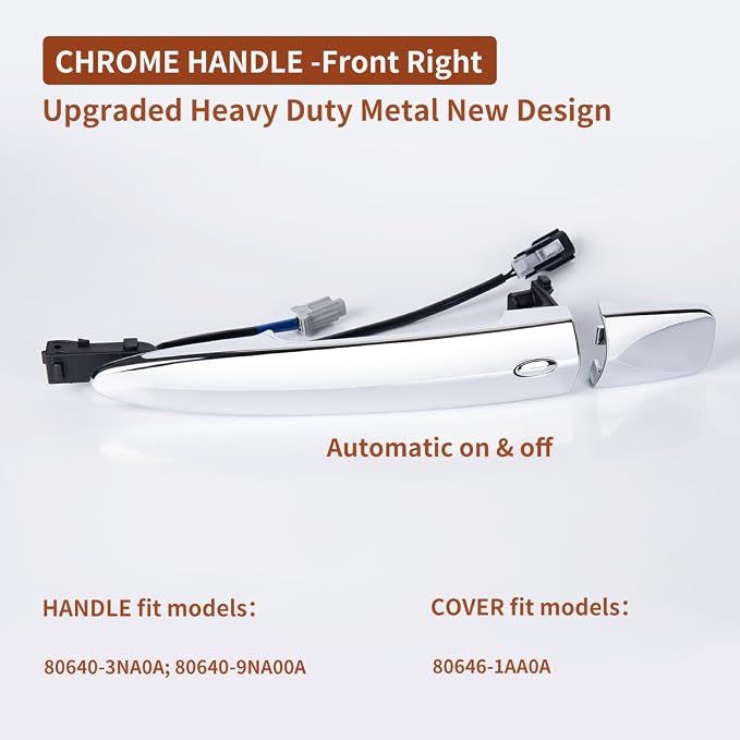 Exterior Door Handle for Nissan Maxima Sentra Murano Leaf Chrome Door Handle - Image 3