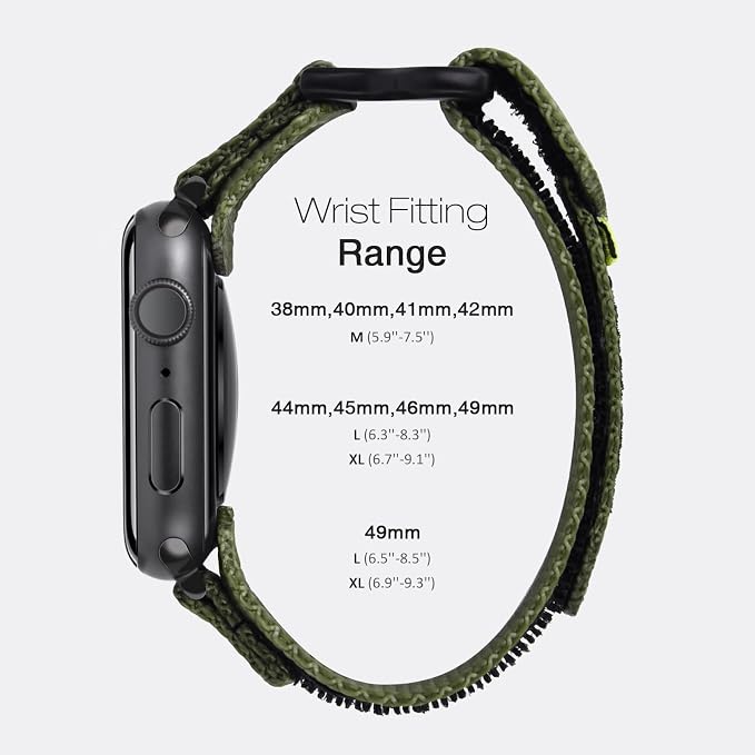 Nereides Compatible with Apple Watch Band Ultra 3/2/1, Nylon Sports Strap with - Image 5