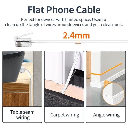 Phone Cable 15 Feet Telephone Line Cord - Image 6