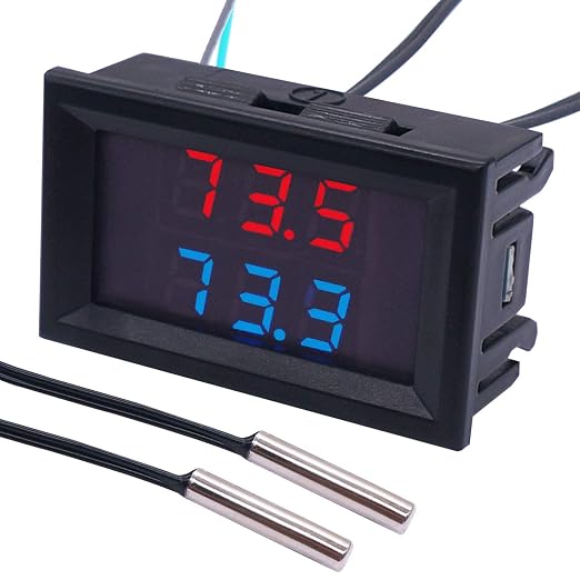 weideer Digital Thermometer Dual LED Display Fahrenheit to Centigrade by weideer