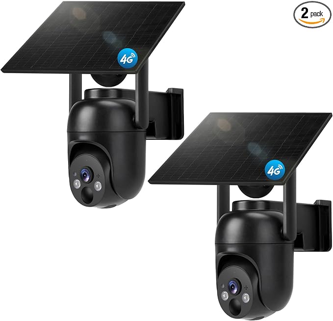 4G LTE Cellular Security Cameras Solar Powered No WiFi Security Camera Outdoor by Unknown