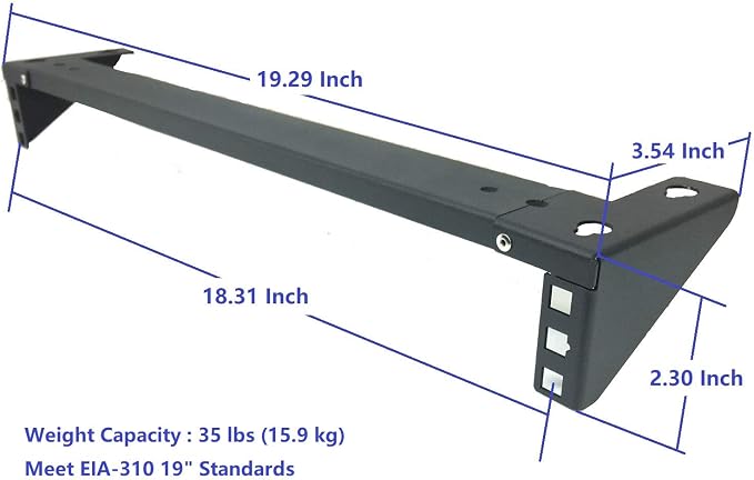 1U Steel Vertical Wall Mount Rack and Horizontal Under Desk PC Mount Bracket - Image 4