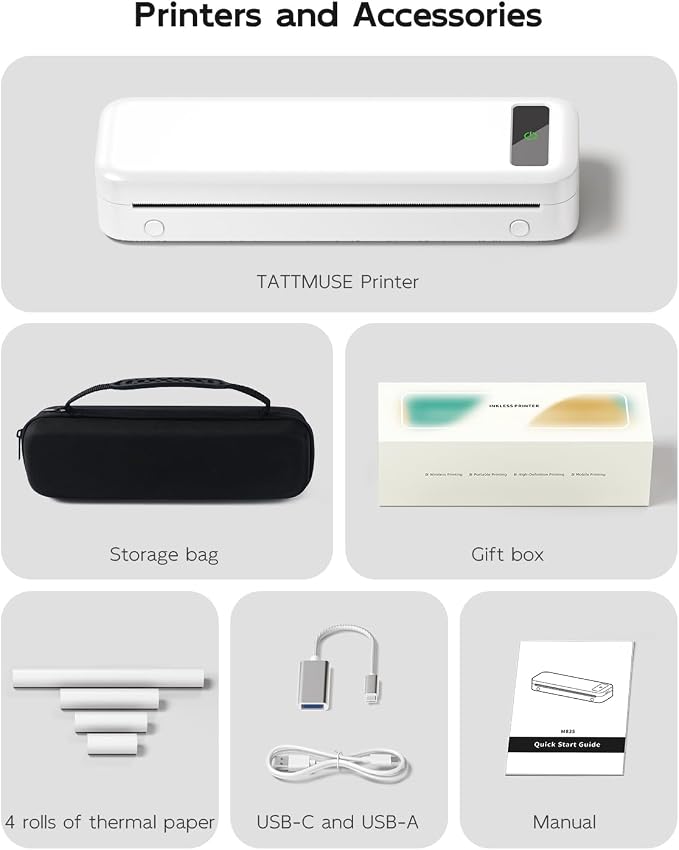 Portable Printers Wireless for Travel, A285M Bluetooth Inkless Thermal Printer - Image 8