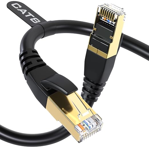 DbillionDa Cat 8 Ethernet Cable 40Gbps 2000MHz, 60FT Supports Cat7 Cat6 Cat5e by +DbillionDa