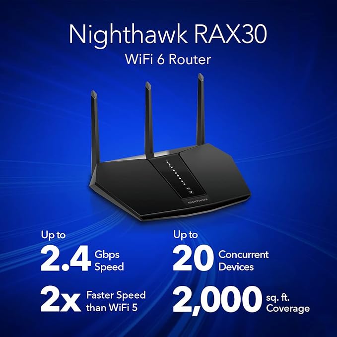 NETGEAR Nighthawk WiFi 6 Router 5-Stream Dual-Band Gigabit Router, AX2400 - Image 2