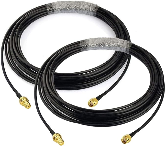 Bingfu WiFi Antenna Extension Cable 2-Pack RP-SMA Male to RP-SMA Female by Bingfu-AntennasConnectivity