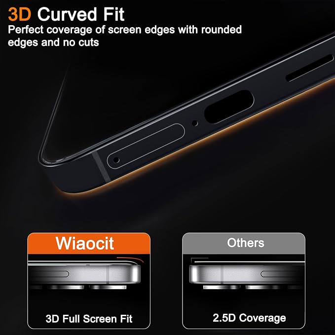 Wiaocit 3 Pack Tempered Glass Screen Protector - Image 5
