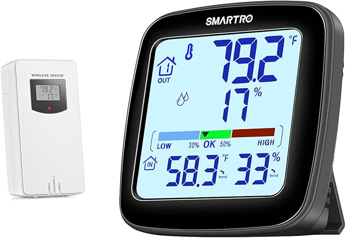 SMARTRO SC92 Professional Indoor Outdoor Thermometer Wireless Digital by SMARTRO