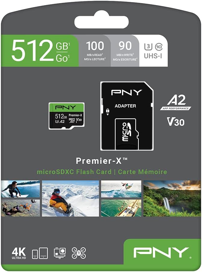 PNY P-SDU512V32100PX-GE 512GB Premier-X Class 10 U3 V30 microSDXC Flash Memory - Image 9