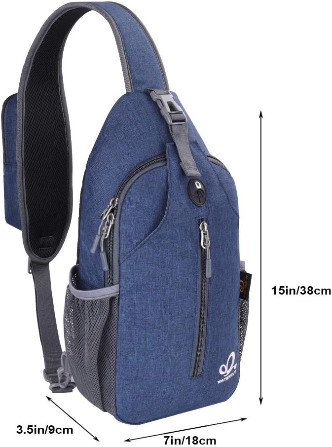 WATERFLY Crossbody Sling Backpack Sling Bag Travel Hiking Chest Bag Daypack - Image 5