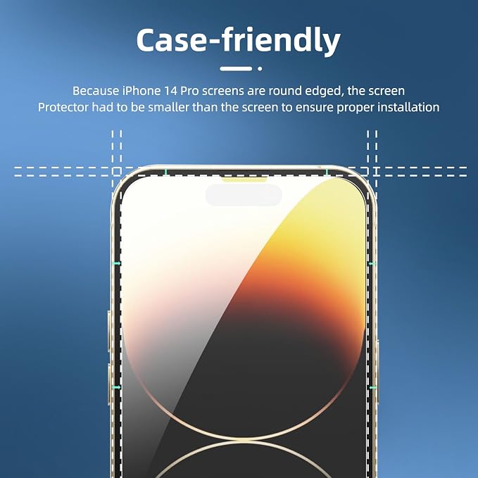 NEW'C 3x for iPhone 14 Pro Screen Protector+ 3x Camera Lens Protector, Sensor - Image 3