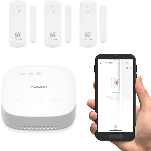 YoLink LoRa Smart Door Sensor Starter Kit: SpeakerHub Audio Hub & Door Sensors by YoLink