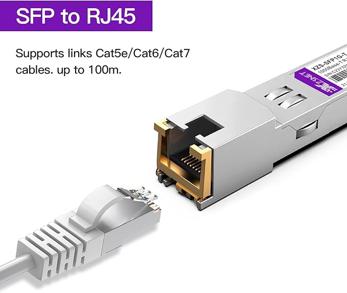 1000BASE-T SFP Transceiver, SFP to RJ45, 1.25G Copper SFP to Ethernet Module - Image 2