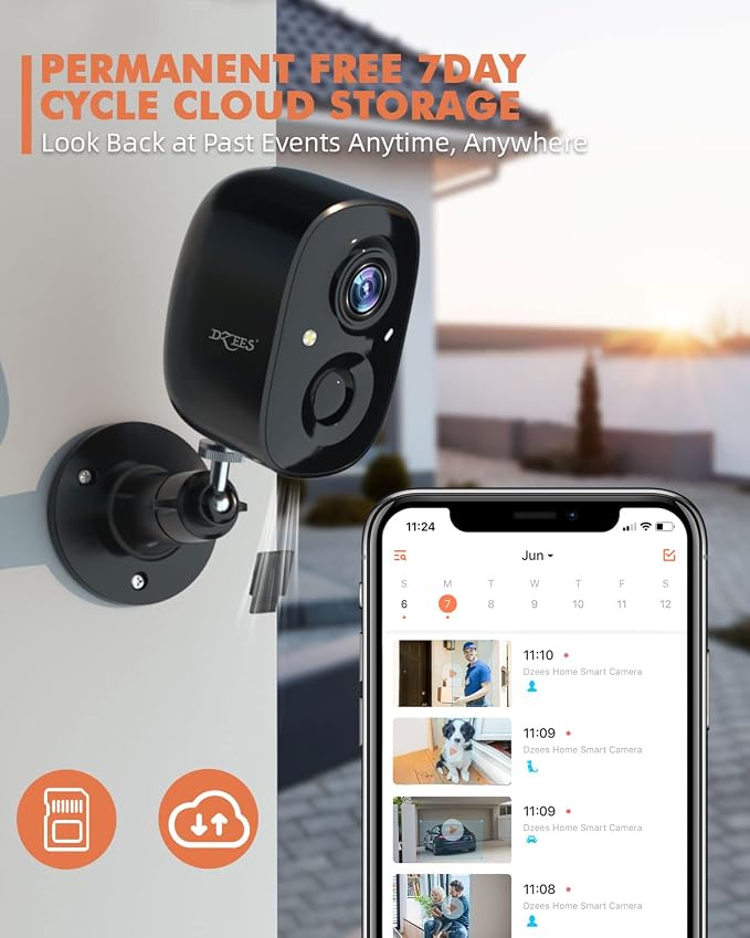 Dzees 2K Security Cameras Wireless Outdoor, Indoor-Outside WiFi Battery Powered - Image 8