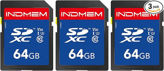 64GB SD Card 3Pack, High Speed up to 90M/S, C10/U3/V30, SDXC UHS-I Memory Cards by elecacc