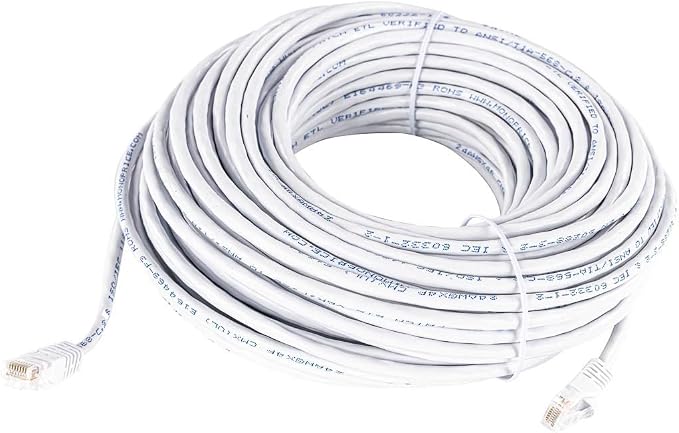 Monoprice Cat5e 100ft White Patch Cable UTP 24AWG 350MHz Pure Bare Copper - Image 4