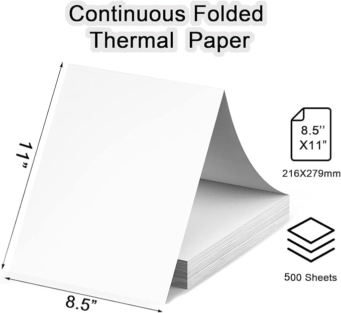 500-Sheet Thermal Printing Paper of Continuous Folded Great Value Pack - Image 4