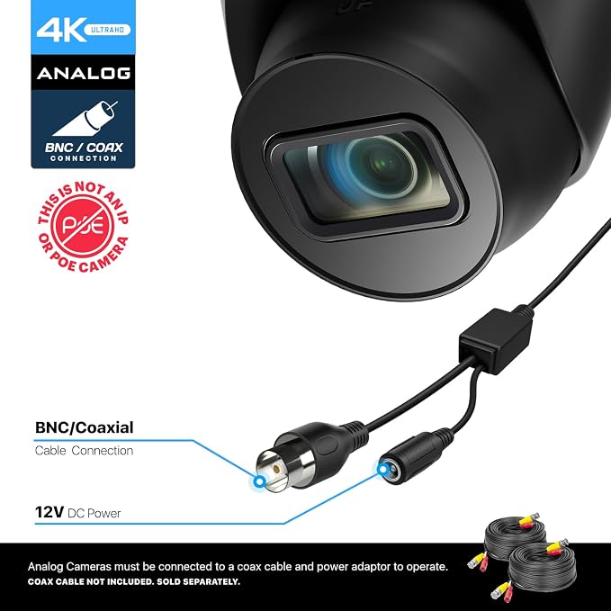 Amcrest Analog Outdoor Security Camera, Dome 2MP 1080P @ 30fps, Quadbrid - Image 2