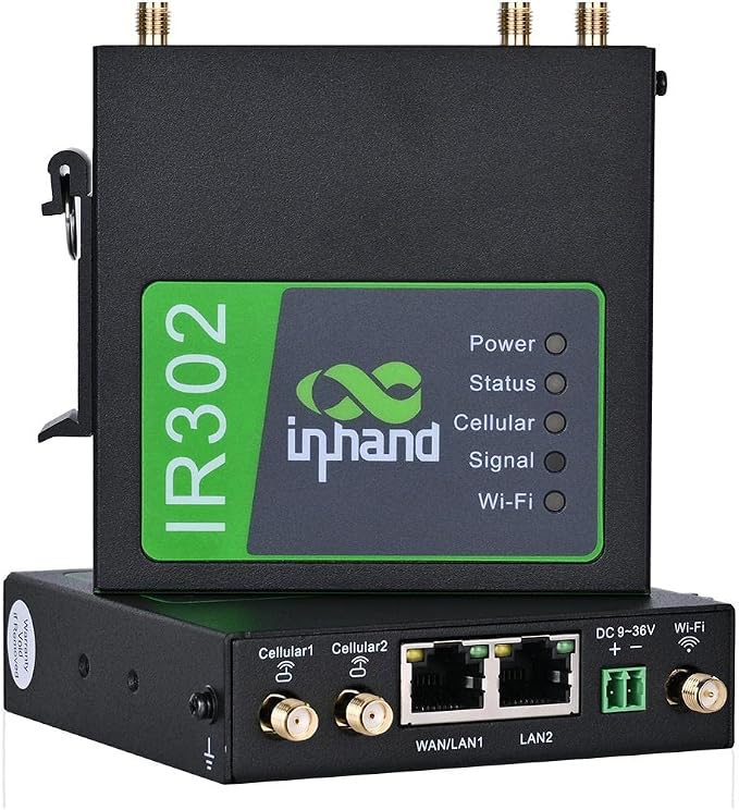 InHand Networks IR302 Industrial IoT LTE 4G VPN Router, LTE Cat 1+ Wi-Fi by InHandNetworks