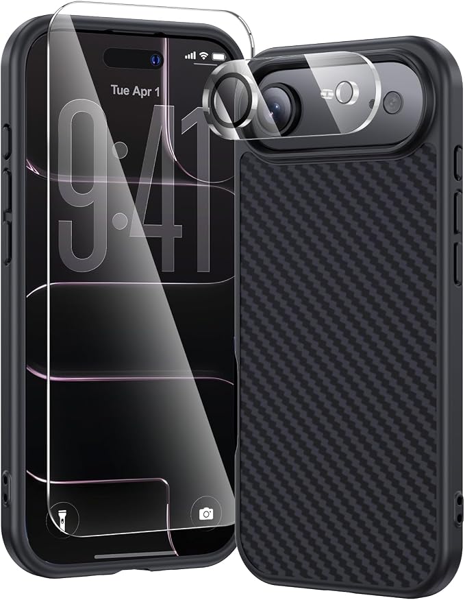 toushion 3 in 1 for iPhone Air Case Carbon Fiber Black&Grey, Fits MagSafe by Unknown