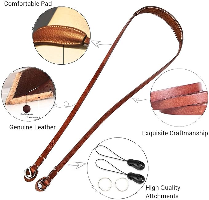 CP005 Leather Camera Neck Shoulder Strap - Image 3