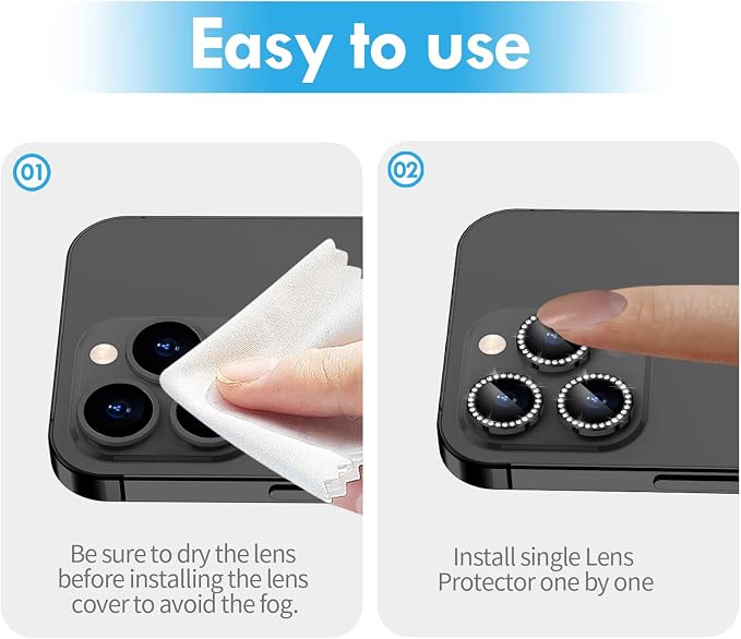 for iPhone 14 Pro/14 Pro Max Camera Lens Protector Bling, 9H Hardness - Image 7