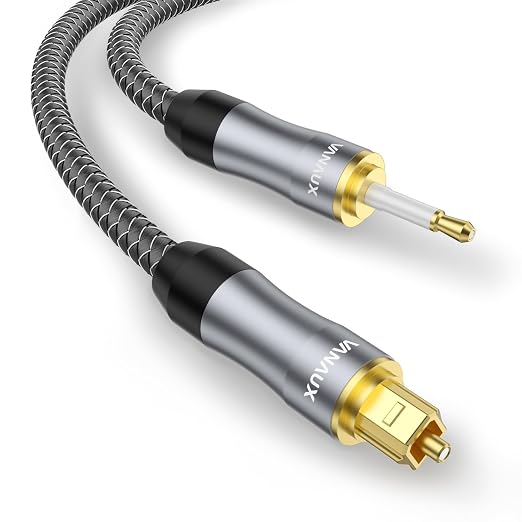 VANAUX Toslink to Mini Toslink Digital Optical Cable, S/PDIF Fiber Optic Audio by VANAUX