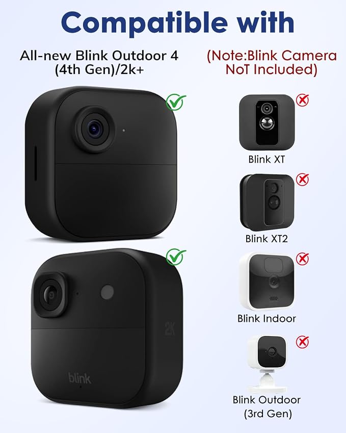 Silicone Case Cover for Blink Outdoor 4/2K+, Weatherproof Silicone Cover Skin - Image 3