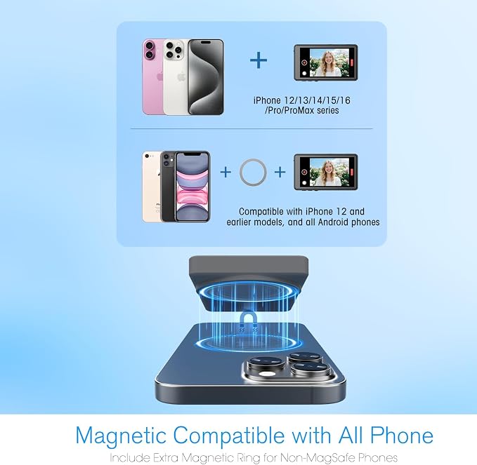 Vlog Selfie Monitor Screen iPhone, 4K 60fps Recording, Wireless Screen Mirroring - Image 7
