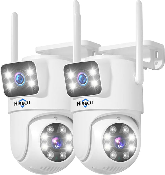 Hiseeu 2 Pack Wireless Security Camera 5G/2.4G WiFi Dual Lens PTZ Camera by Hiseeu