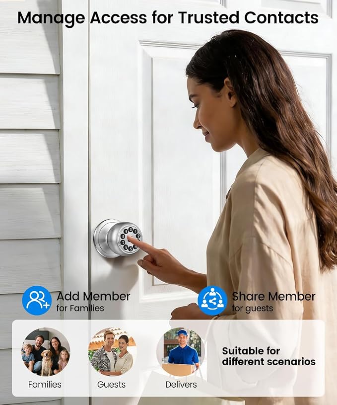 Smart Door Lock, Smart Keypad Door Knob - Image 6
