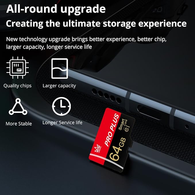 3 Pack Memory Card 64GB with Adapter, High Speed TF Card, UHS-I C10 A1 Memory - Image 4
