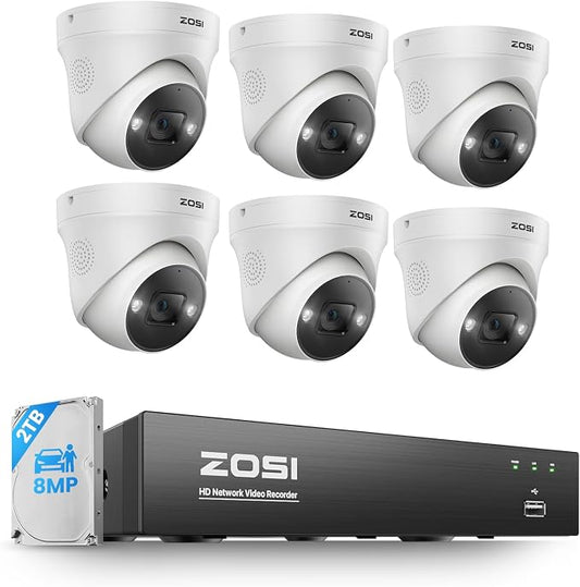 ZOSI 4K PoE Security Camera System, Person Vehicle Detection, Night Vision by ZOSI