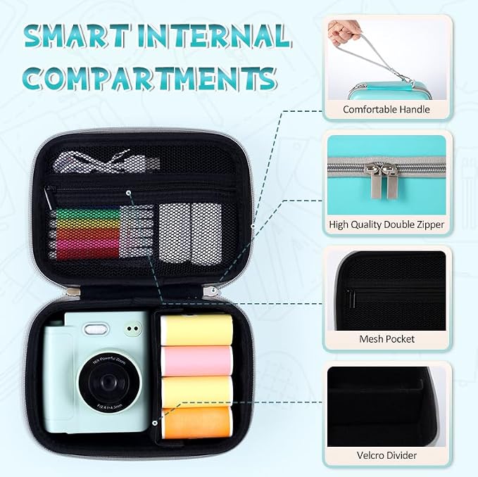 Carrying Case for Print Pods Mini Printer, Portable Mini Thermal Sticker Maker - Image 3