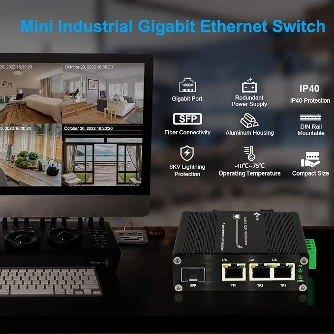 Mini Throncom 4 Ports Gigabit Industrial Fiber Ethernet Solar Switch Hardened - Image 8