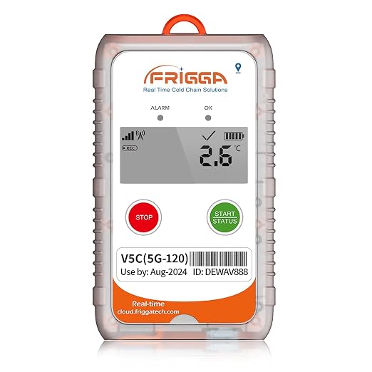 Frigga V5C 4G/5G Real-Time Temperature Humidity Data Logger Single-Use 28800 by Frigga
