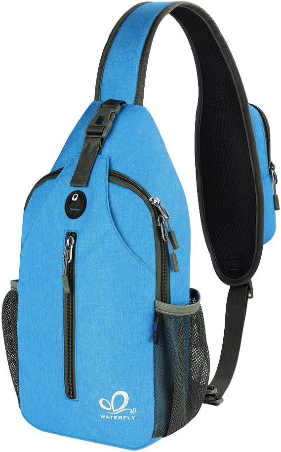 WATERFLY Crossbody Sling Backpack Sling Bag Travel Hiking Chest Bag Daypack by Waterfly
