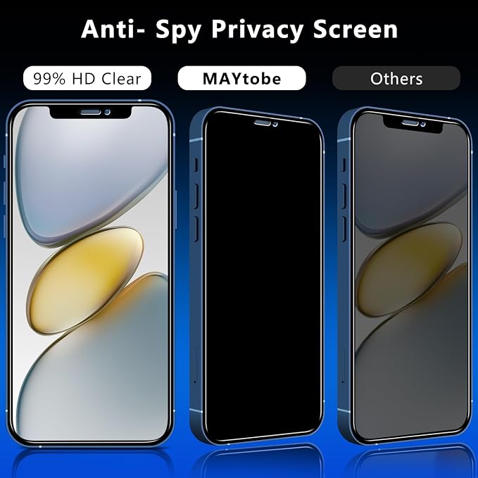 MAYtobe [2+2 Pack Designed for iPhone 12 Mini Privacy Screen Protector - Image 3