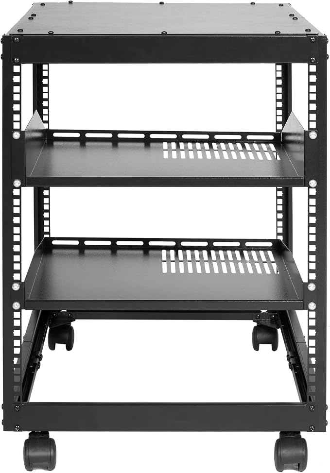 VEVOR 12U Open Frame Server Rack, 23-40 in Adjustable Depth, Free Standing or - Image 9