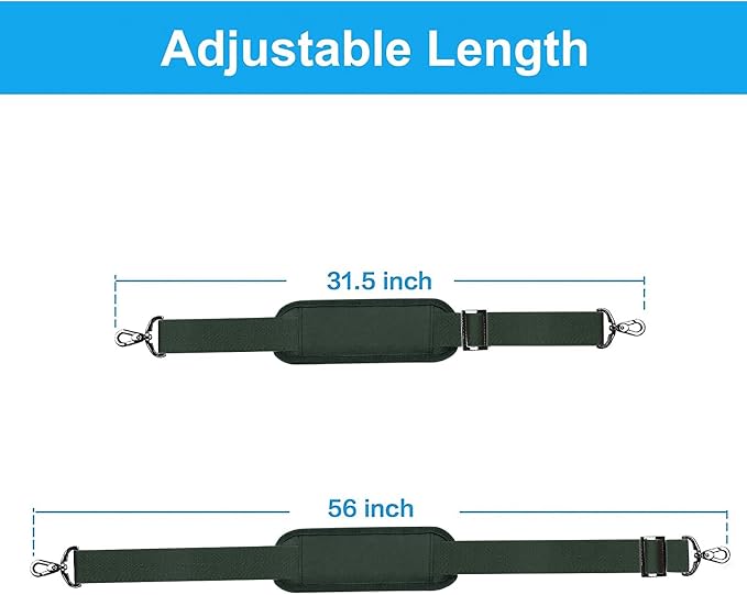 MOSISO 56 inch Shoulder Strap, Adjustable Thick Soft Universal Replacement - Image 2