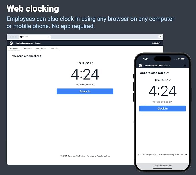 COMPUMATIC PIN Entry and RFID Time Clock - Image 4