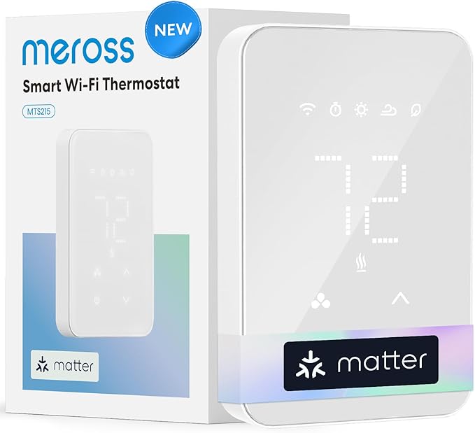 meross Matter Smart Thermostat for Electric Baseboard Heater, Works by meross