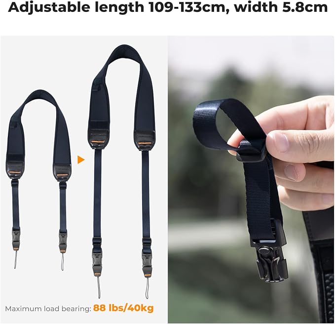 K&F CONCEPT Camera Neck Strap for Photographers, Soft Neoprene Adjustable - Image 2