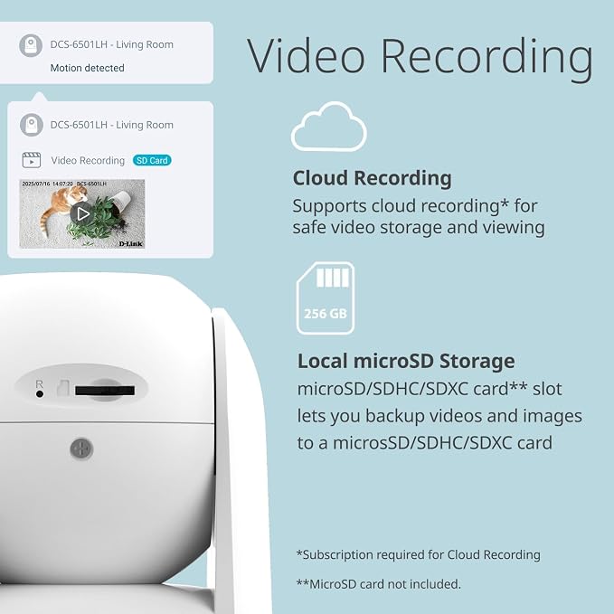 D-Link Indoor Pan & Tilt Wi-Fi Camera w/ 360 Degree View, Full 2K 1296p - Image 4