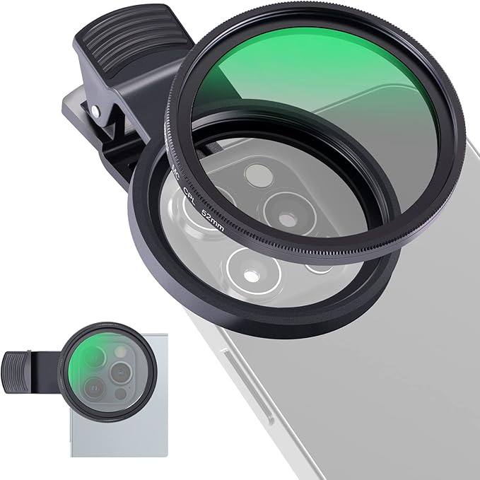 NEEWER 52mm CPL Filter for Phone, Clip On Circular Polarizing Lens Filter by Neewer