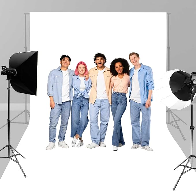 7x5FT White Backdrop for Photography, High Density Polyester Fabric Background by Unknown