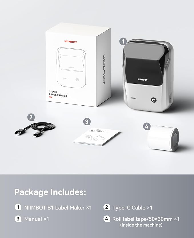 NIIMBOT B1 Label Maker, Portable Bluetooth Thermal Label Printer - Image 8