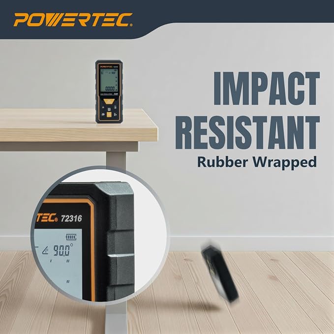 POWERTEC Laser Measure 165 ft Digital Distance Meter - Image 7