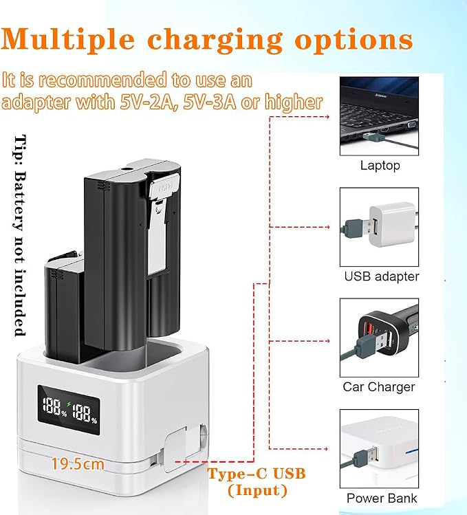 2 Pack Upgraded, Batteries Charger, A Charger Compatible - Image 4